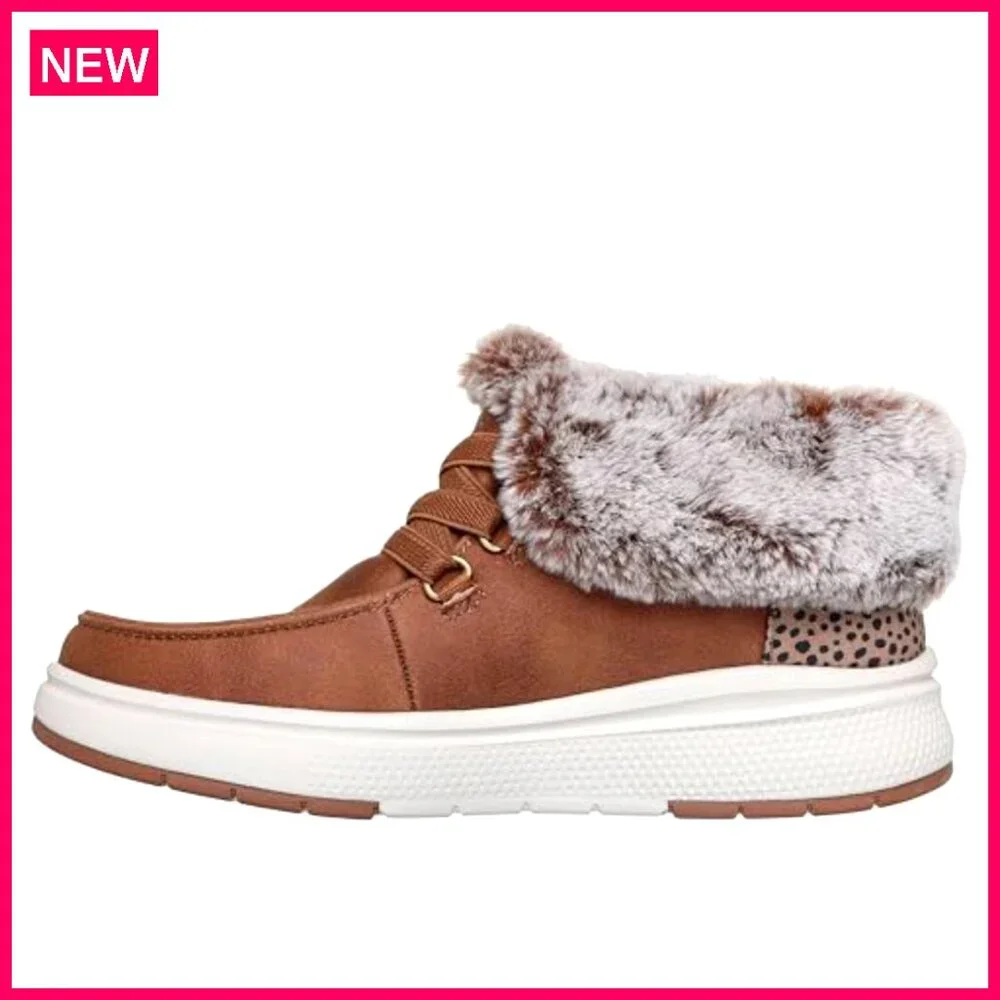 Women's Vegan Leather Boots with Faux Fur Collar & Memory Foam - Picture 6 of 6